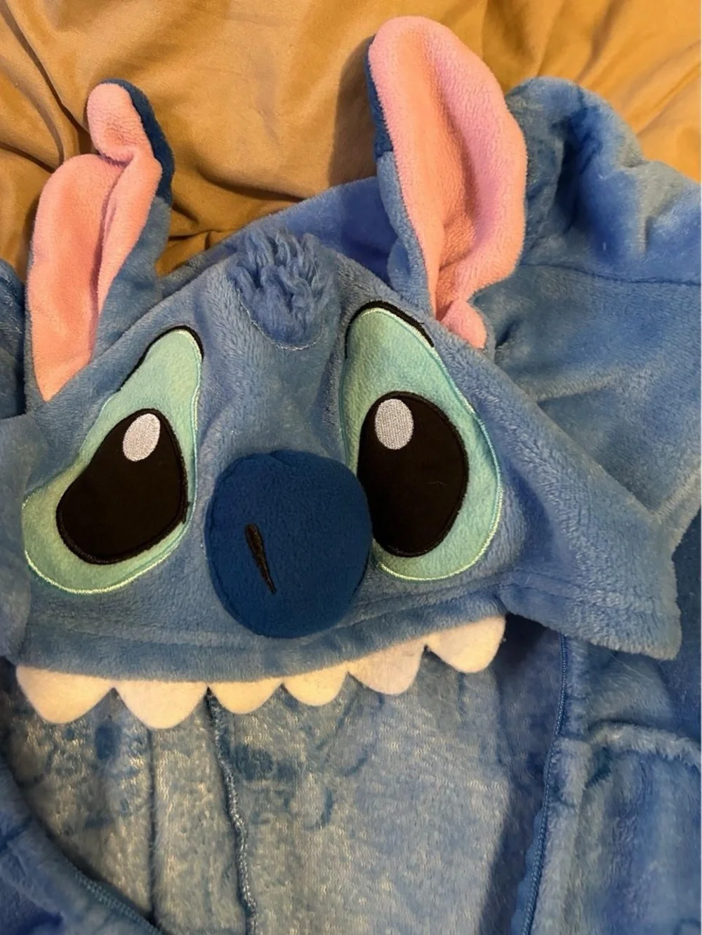 Disney Stitch Blue and Pink Plush Hooded Pajama Set